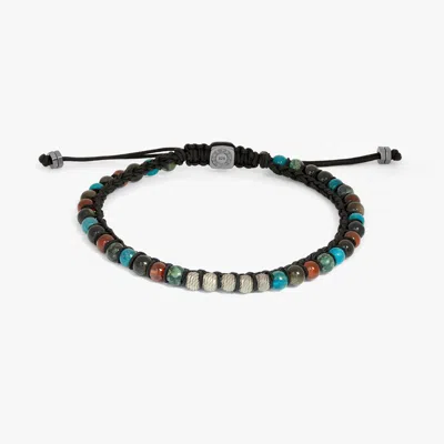 Tateossian Sennit Bracelet In Semi-precious Beads With Sterling Silver - S