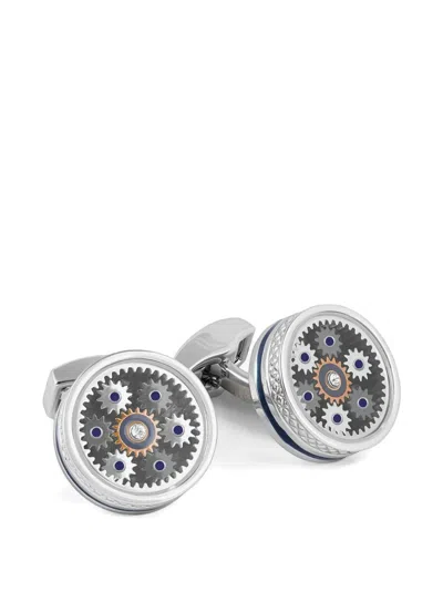 Tateossian Septa Gear Round Cufflinks In Metallic