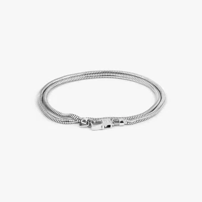 Tateossian Serpente Chain Bracelet In Rhodium Plated Silver- 2.4mm - M In Metallic
