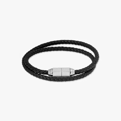Tateossian Signature Hexade Pop Bracelet  In Black With Rhodium Plated Silver - Xs
