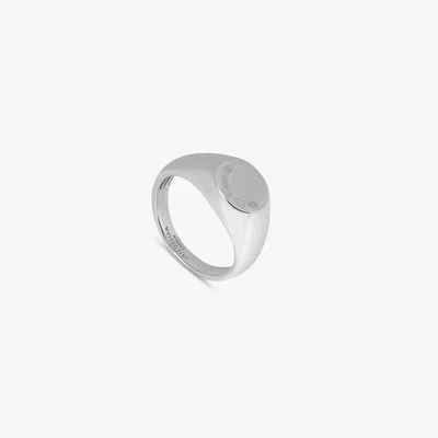 Tateossian Signature Lock Ring In Rhodium Plated Silver - S In Metallic