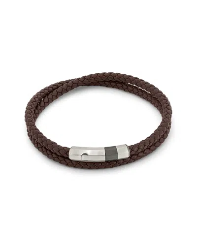 Tateossian Silver Bracelet In Brown