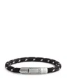 Tateossian Silver-plated Ruthenium Charles Click Chalif Bracelet In Black