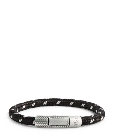 Tateossian Silver-plated Ruthenium Charles Click Chalif Bracelet In Black