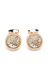 Tateossian Round Gear Carbon-fibre Cufflinks In Gold