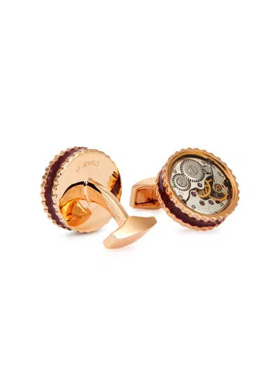 Tateossian Skeleton Gear Cufflinks In Gold