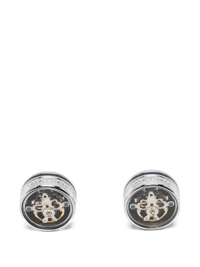 Tateossian Skull Tourbillon Cufflinks In Silver