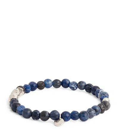 Tateossian Sodalite And Sterling Silver Classic Discs Bracelet In Blue