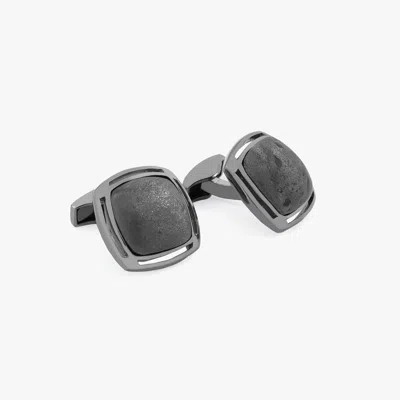 Tateossian Specular Hematite Cufflinks In Sterling Silver (limited Edition) In Gray