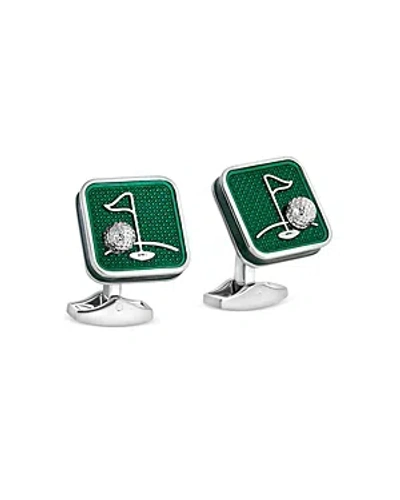Tateossian Sports Ice Golf Cufflinks In Green
