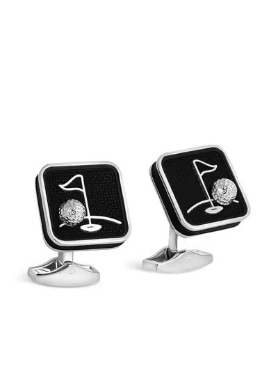 Tateossian Sports Ice Golf Cufflinks In Silver