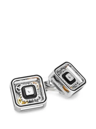 Tateossian Square Gear Cufflinks In Silver