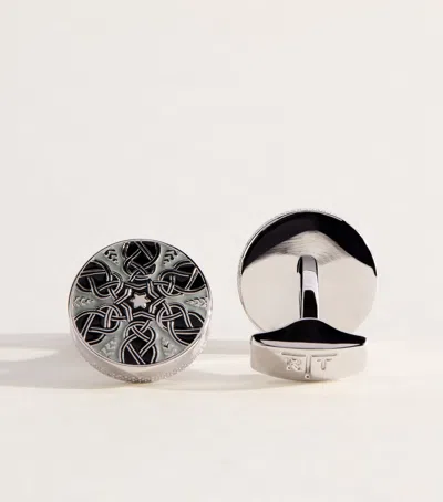 Tateossian Star Weave Cufflinks In Grey