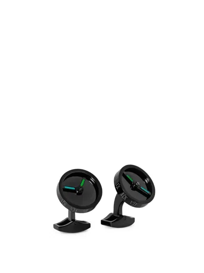 Tateossian Steel Watch Cufflinks In Black