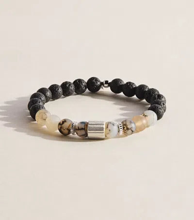 Tateossian Sterling Silver, Agate And Lava Bracelet In Multi