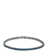 Tateossian Sterling Silver And Blue Spinel Quadro Tennis Bracelet In Blue