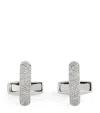 Tateossian Sterling Silver And Diamond Baton Cufflinks In Silver