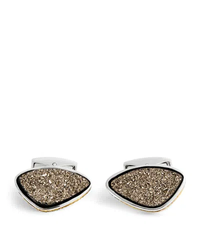 Tateossian Sterling Silver And Drusy Cufflinks