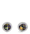 Tateossian Sterling Silver And Lapis Lazuli Globe Cufflinks In Metallic