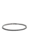 Tateossian Sterling Silver And Nano Stones Quadro Tennis Bracelet In Black