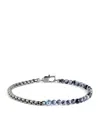 Tateossian Sterling Silver And Obsidian Sennit Box Evil Eye Bracelet In Black