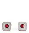 Tateossian Sterling Silver And Red Garnet Refratto Cufflinks In Silver