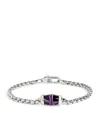 Tateossian Sterling Silver French Cross Chain Bracelet In Black