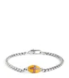 Tateossian Sterling Silver French Cross Chain Bracelet In Yellow