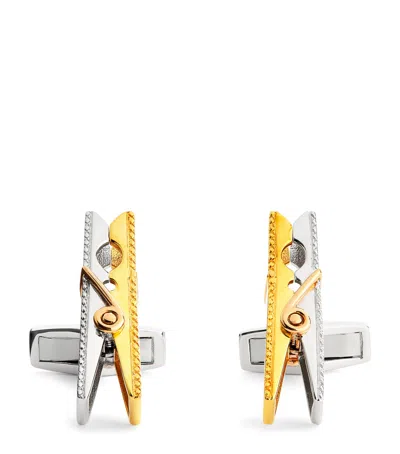 Tateossian Sterling Silver Mayfair Peg Cufflinks