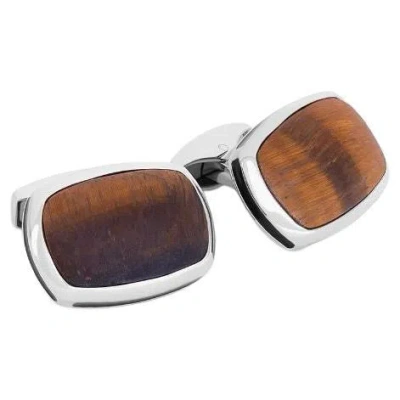 Pre-owned Tateossian Sterling Silver Signature Pillow Bullet Cufflinks With Onyx In Black
