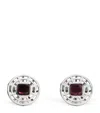 Tateossian Sterling Silver Tourmaline Satellite Cufflinks In Red