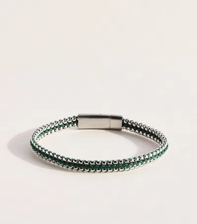 Tateossian Sterling Silver Woven Tris Bracelet In Metallic