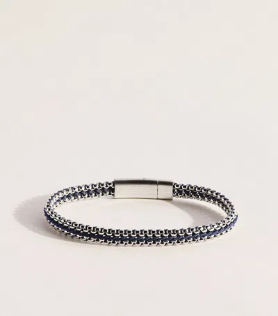 Tateossian Sterling Silver Woven Tris Bracelet In Metallic