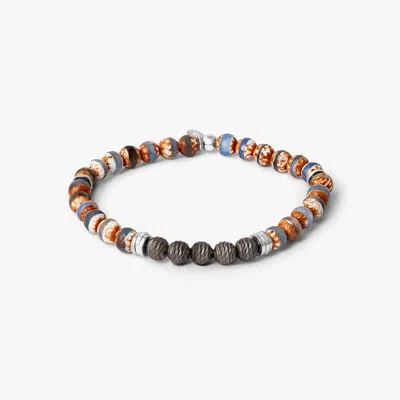 Tateossian Stonehenge Graffiato Bracelet With Blue And Beige Agate - M