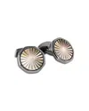 Tateossian Sunbursts Gunmetal Plated & Mother Of Pearl Cufflinks In Gray
