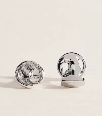Tateossian Swarovski Crystal-detail Auspicious Goat Cufflinks In Silver