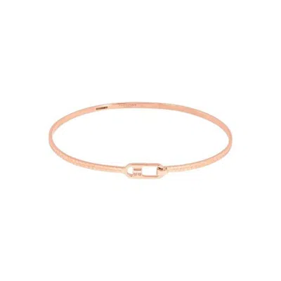 Pre-owned Tateossian T-bangle In Brushed 18k Rose Gold, Size S In Red