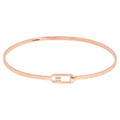 Pre-owned Tateossian T-bangle In Hammered 18k Rose Gold, Size Xs In Red