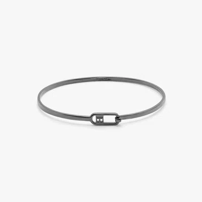 Tateossian T-bangle In Polished Black Rhodium Plated Sterling Silver - Xs