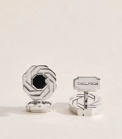 Tateossian Thompson Onyx Octagon Cufflinks In Black