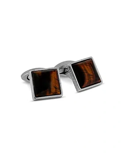 Tateossian Titanium Classic Square Cufflinks In Red