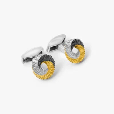 Tateossian Tri-colour Mobius Knot Cufflinks In Sterling Silver