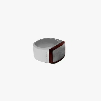 Tateossian Trojan Red Tiger Eye Ring In Metallic