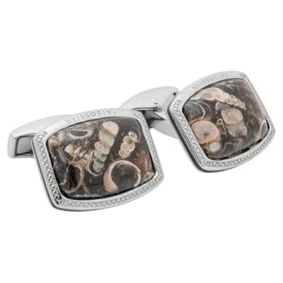 Pre-owned Tateossian Turritella Agate Cufflinks In Sterling Silver (limited Edition) In Multi