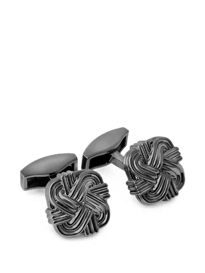 Tateossian Twins Knot-motif Cufflinks In Black