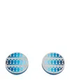 Tateossian White Bronze-plated Cairo Leaf Cufflinks In Blue