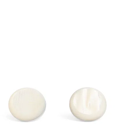 Tateossian White Bronze-plated Woven White Mother Of Pearl Cufflinks