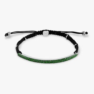 Tateossian Windsor Macrame Bracelet With Green Emerald - M