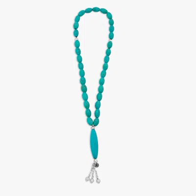 Tateossian Worry Beads In Blue Rhodium Plated Silver