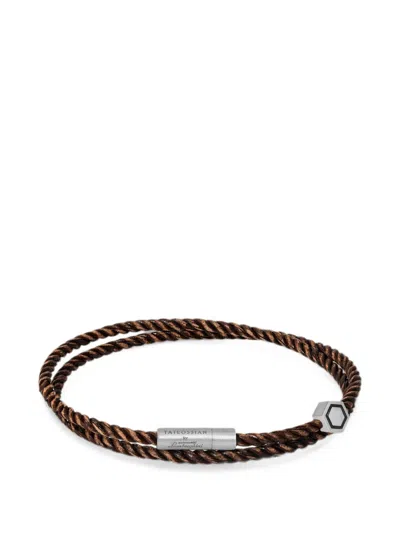 Tateossian Woven Double-wrap Bracelets In Brown